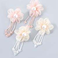Fashion Fringe Earrings, Tibetan Style, with ABS Plastic Pearl & Cloth & Resin, fashion jewelry & for woman, more colors for choice, Sold By Pair