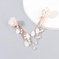 Fashion Fringe Earrings Zinc Alloy with ABS Plastic Pearl & Resin fashion jewelry & for woman Sold By Pair