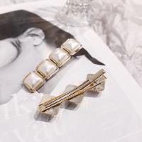 Alligator Hair Clip, Tibetan Style, with Resin, KC gold color plated, for woman, mixed colors, Length:6.5 cm, Sold By Set