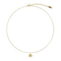 Titanstahl Halskette, mit Perlen, Schale, plattiert, für Frau & mit Strass, keine, 20x15mm, Länge:45 cm, verkauft von PC