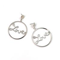 Zinc Alloy Drop Earrings Round for woman 42mm Sold By Pair