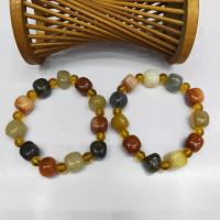 Bracelets de pierres précieuses, Briquet Imperial Jade, avec cristal, cadre, DIY & unisexe, couleurs mélangées, 11x12mm, Longueur:19 cm, Vendu par PC