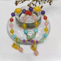 Edelstein Armbänder, Naturstein, mit Kristall & Zinklegierung, unisex, gemischte Farben, 8mmuff0c10*14mm, Länge:19 cm, verkauft von PC