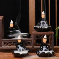Backflow Incense Burner, Porcelain, plated, for home and office & durable & different styles for choice, more colors for choice, Sold By PC