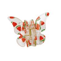 Заколки-Крабы, Акрил, бабочка, Связанный вручную, фрукты дизайн & Женский, Много цветов для выбора, 63x50mm, продается PC