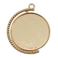 Zinc Alloy Pendant Cabochon Setting Round plated for time gem cabochon & double-sided 30mm Sold By Bag