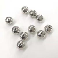 Verkupfertes Kunststoff-Perlen, Verkupferter Kunststoff, rund, plattiert, DIY & facettierte, Silberfarbe, 7x10mm, verkauft von PC