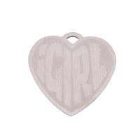 Stainless Steel Heart Pendants, polished, silver color, 32x30x2mm, Sold By PC
