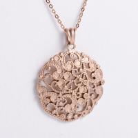 Stainless Steel Jewelry Necklace, plated, fashion jewelry & for woman, rose gold color, 33x32mm, Length:17.72 Inch, Sold By PC
