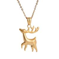 Stainless Steel Jewelry Necklace Deer stoving varnish sand blast & fashion jewelry & for woman golden Length 17.72 Inch Sold By PC
