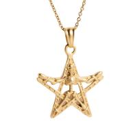 Stainless Steel Jewelry Necklace Star sand blast & fashion jewelry & with skull pattern & for woman golden Length 17.72 Inch Sold By PC