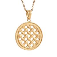 Stainless Steel Jewelry Necklace, sand blast & fashion jewelry & for woman, golden, 26x27mm, Length:17.72 Inch, Sold By PC