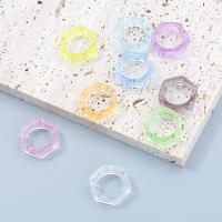 Resin Finger Ring, Hexagon, fashion jewelry & for woman, more colors for choice, Sold By PC