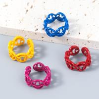 Tibetan Style Cuff Finger Ring, Smiling Face, fashion jewelry & for woman & enamel, more colors for choice, Sold By PC