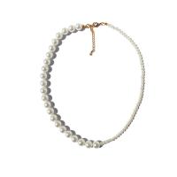 Gloine Beads Necklaces, Prás, le Gloine Pearl, óir fíor plated, do bhean, dathanna measctha, 10mm, Fad 48 cm, Díolta De réir PC