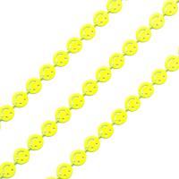 Brass Beading Chains, Smiling Face, stoving varnish, DIY, more colors for choice, 8mm, Sold By m