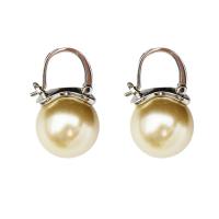 Brass Leverback Earring with Plastic Pearl 18K gold plated for woman Sold By PC