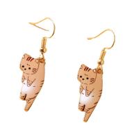 Zinc Alloy Drop Earrings with Iron Cat plated for woman Sold By Pair