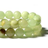 Perles en jade, Vert-Jade, Rond, poli, DIY, vert clair, Vendu par 38 cm brin