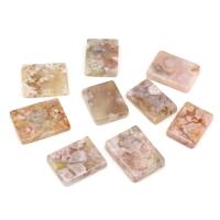 Cherry Blossom Agate Pendant Rectangle DIY light pink Sold By PC