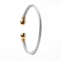 Titanium Steel Cuff Bangle, plated, fashion jewelry & Unisex & adjustable, more colors for choice, 48x58mm, 4mm, Sold By PC