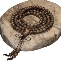 108 Mala Perlen, Aloewood, rund, buddhistischer Schmuck & unisex & verschiedene Größen vorhanden, verkauft von Strang