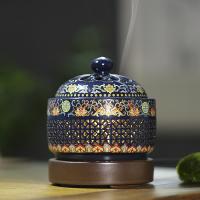 Traditional Ceramic Inserted Burner Incense Seat, Porcelain, plated, for home and office & durable, more colors for choice, 117x102mm, Sold By PC