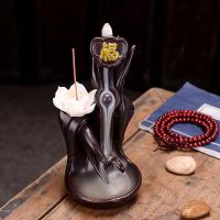 Backflow Incense Burner, Purple Clay, plated, for home and office & durable, more colors for choice, 187x97x105mm, Sold By PC