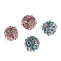 Perles European en alliage de zinc, Rond, DIY & avec strass, plus de couleurs à choisir, 9x11x11mm, Vendu par PC