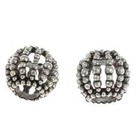 Zinc Alloy European Beads Round DIY silver color Sold By PC