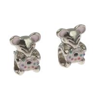 Zinc Alloy European Beads Animal DIY & enamel mixed colors Sold By PC