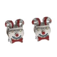 European Style Zinc Alloy Dangle Beads clown DIY & enamel & with rhinestone mixed colors Sold By PC