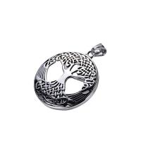 Stainless Steel Jewelry Necklace, 304 Stainless Steel, fashion jewelry & tree of life design & for man, original color, 40x40mm, Length:23.62 Inch, Sold By PC