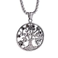 Stainless Steel Jewelry Necklace 304 Stainless Steel Round fashion jewelry & tree of life design & Unisex original color Length 23.62 Inch Sold By PC