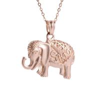 Stainless Steel Jewelry Necklace 304 Stainless Steel Elephant plated sand blast & fashion jewelry & for woman rose gold color Length 7.72 Inch Sold By PC