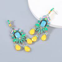 Acrylic Jewelry Earring Zinc Alloy with Acrylic fashion jewelry & for woman multi-colored Sold By Pair