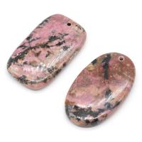 Piedra de Seda Negra colgante, Bricolaje, color mixto, 35x50mm, Vendido por UD
