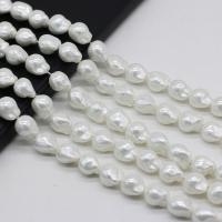 Perline conchiglia in bianco naturale , Shell Pearl, Keishi, DIY, bianco, 12x15mm, Venduto per 38 cm filo