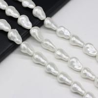 Perline conchiglia in bianco naturale , Shell Pearl, Lacrima, DIY, bianco, Venduto per Appross. 38 cm filo