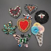 Sewing on Patch, Felt, with Glass Beads & Seedbead, DIY & different styles for choice, 10PCs/Lot, Sold By Lot