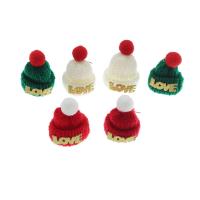 Božićni Naušnice, Caddice, s Cink Alloy, Božić Hat, Božićni dizajn, više boja za izbor, 30x45mm, 10Parovi/Lot, Prodano By Lot