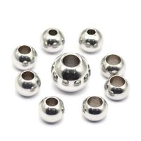 Fashewelry Stainless Steel Round Beads Plated Smooth Metal Loose Ball Beads for Jewelry Making 