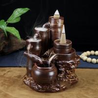 Backflow Incense Burner, Porcelain, plated, for home and office & durable, 160x180x120mm, Sold By PC