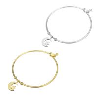 Stainless Steel Bangle, Moon and Star, plated, for woman, more colors for choice, 12*15mm,2mm, Inner Diameter:Approx 61mm, Sold By PC