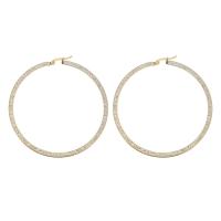 Stainless Steel Hoop Earring, different size for choice & for woman & with rhinestone, Sold By Pair