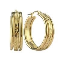 Stainless Steel Hoop Earring, for woman, golden, 30x31mm, Sold By Pair