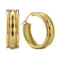 Stainless Steel Hoop Earring, for woman, golden, 24x29mm, Sold By Pair