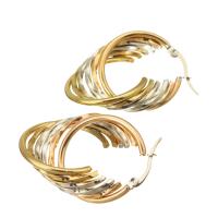 Stainless Steel Hoop Earring, for woman, 25x37mm, Sold By Pair