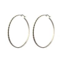Stainless Steel Hoop Earring, for woman, original color, 53x57mm, Sold By Pair