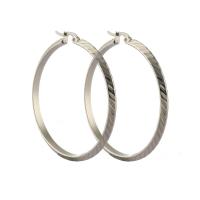 Stainless Steel Hoop Earring, for woman, original color, 45x47mm, Sold By Pair